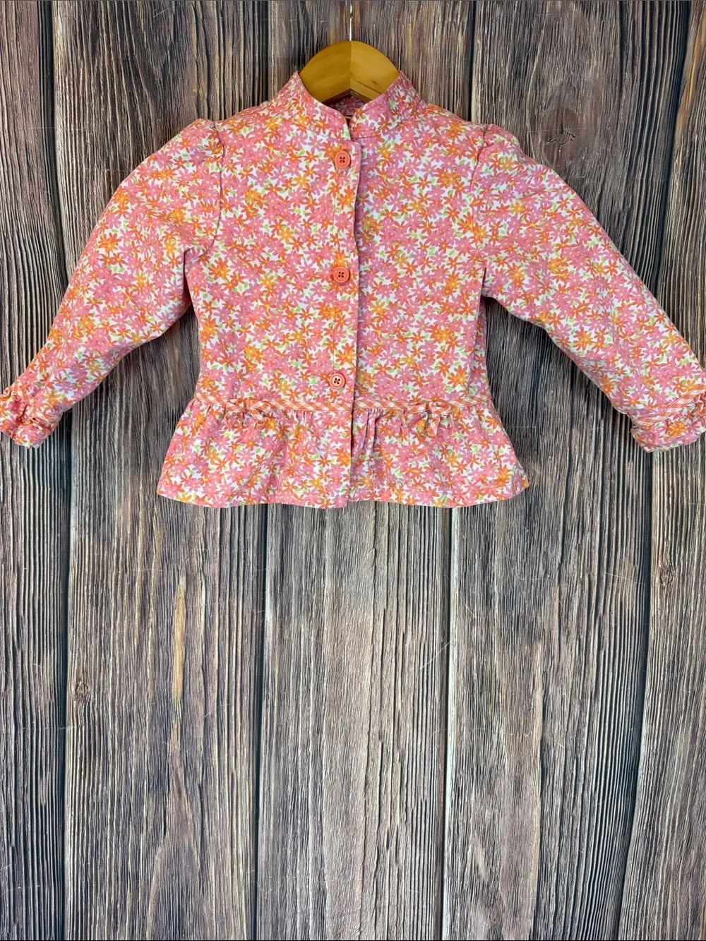 Gymboree Freshly Picked Floral Jacket Ruffled Hem Cuffs Bows